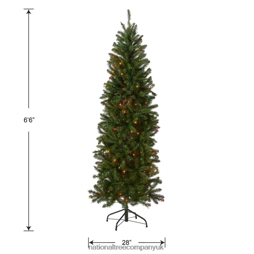 Trees | National Tree Company Artificial Pre-Lit Slim Christmas Tree Green Kingswood Fir Multicolor Lights Includes Stand 65 Feet F2L4F26